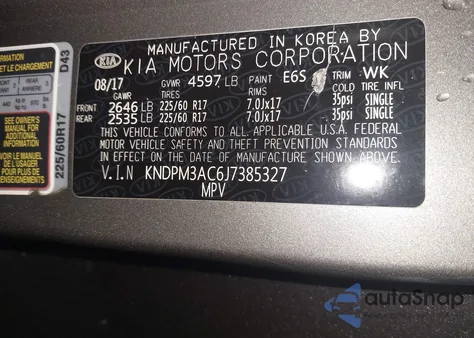 2018 Kia Sportage Lx z USA, uszkodzony, nr VIN KNDPM3AC6J7385327